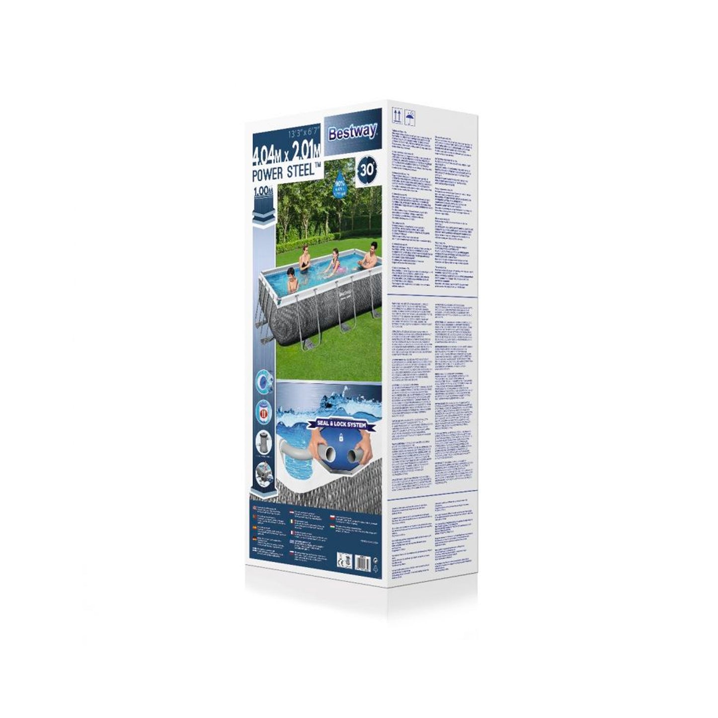 Piscina rettangolare Power Steel rattan 404 x 201 x 100 cm