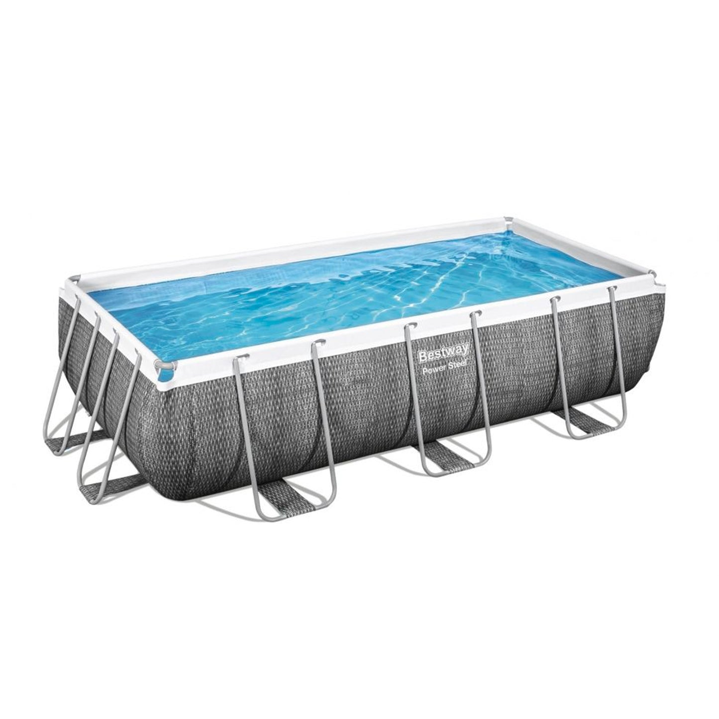 Piscina rettangolare Power Steel rattan 404 x 201 x 100 cm