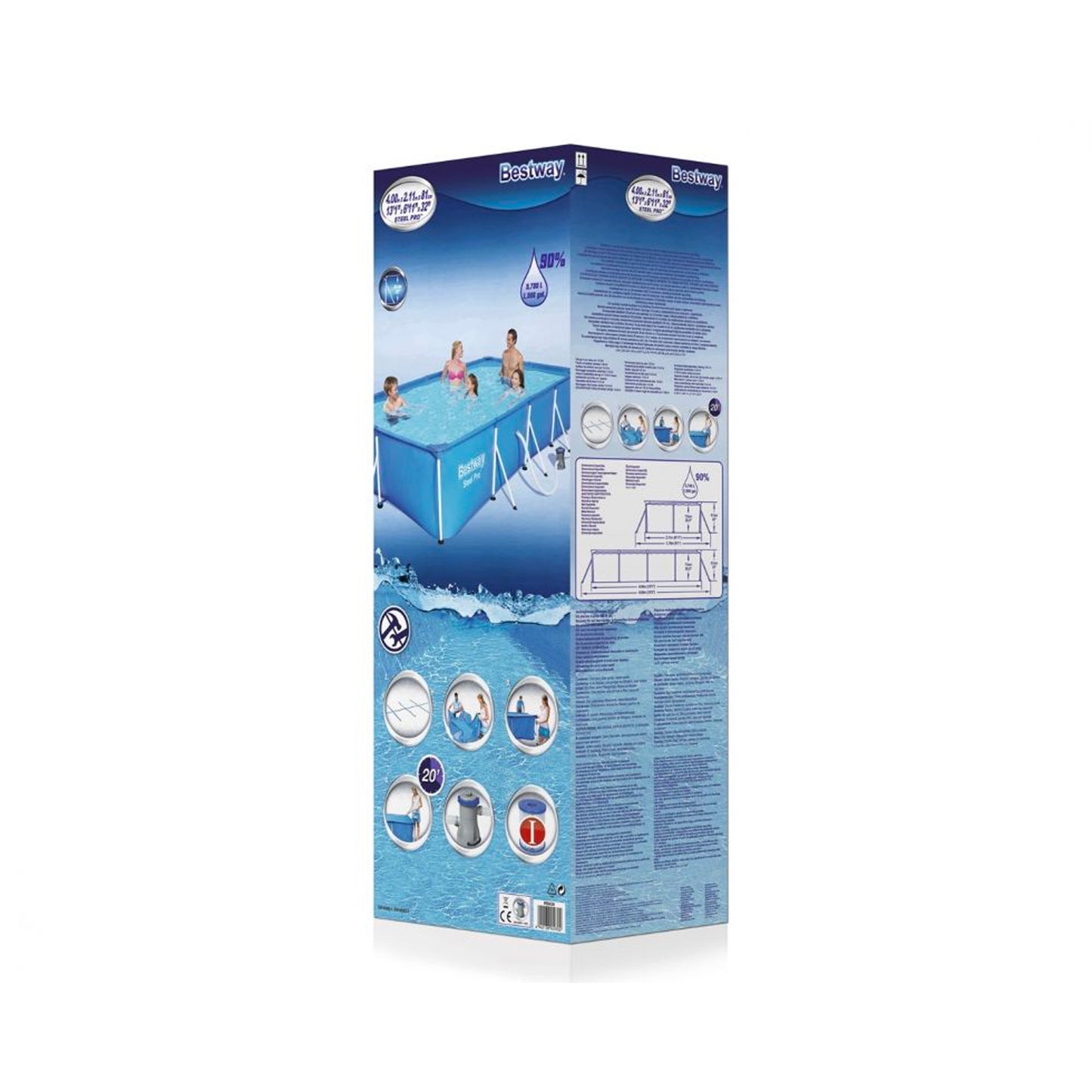 Piscina rettangolare Steel Pro 400 x 211 x 81 cm