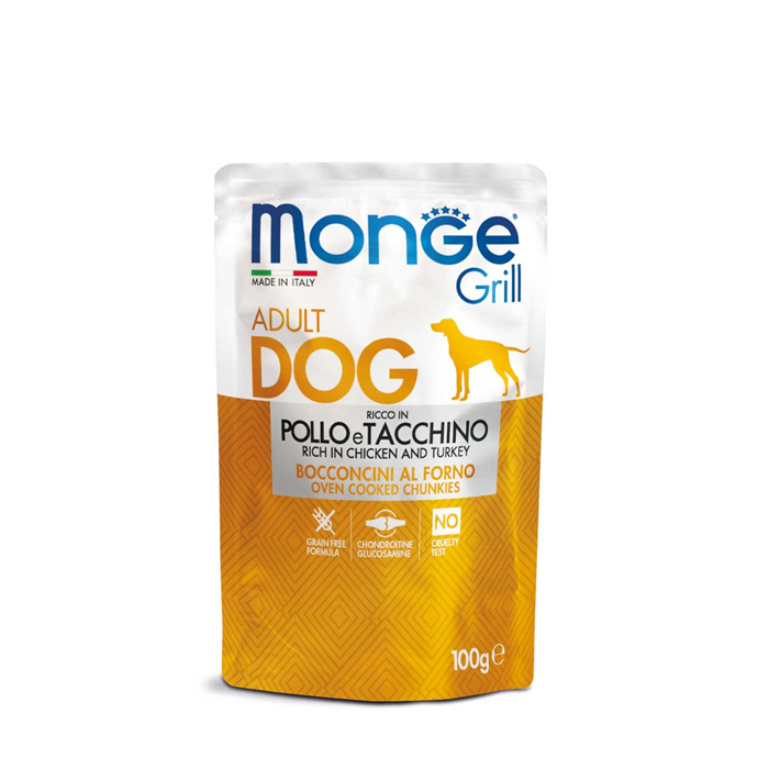 Monge Grill Multipack con Manzo, Merluzzo, Pollo e Tacchino