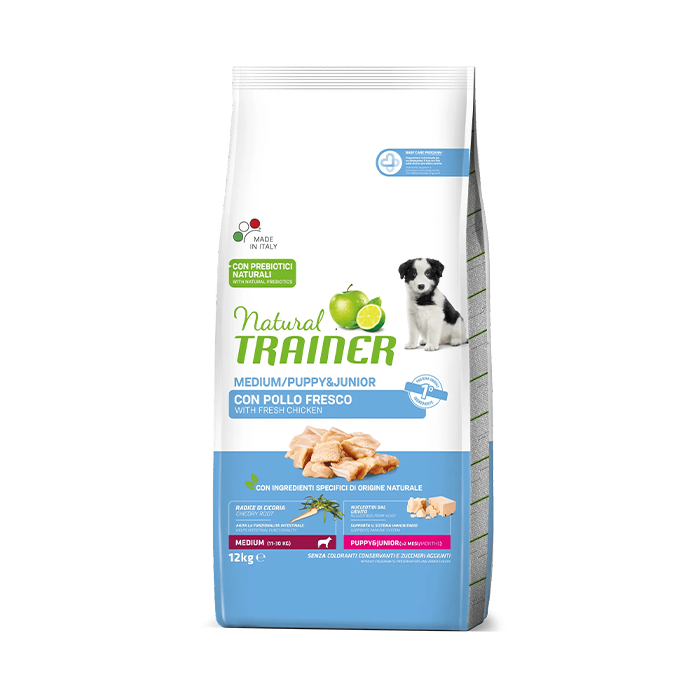 Natural Trainer Medium Puppy e Junior con Pollo - Giardango