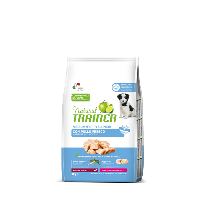 Natural Trainer Medium Puppy e Junior con Pollo - Giardango