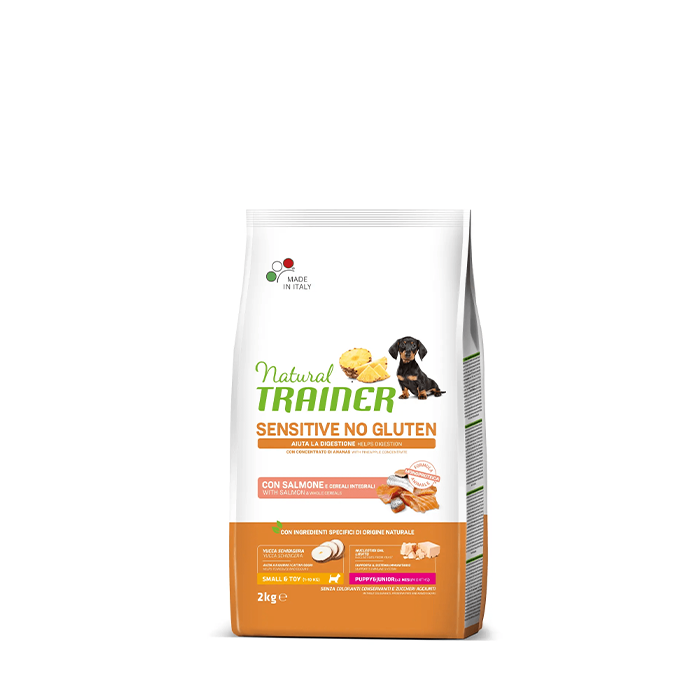Natural Trainer Sensitive Small/Toy Puppy e Junior con Salmone - Giardango