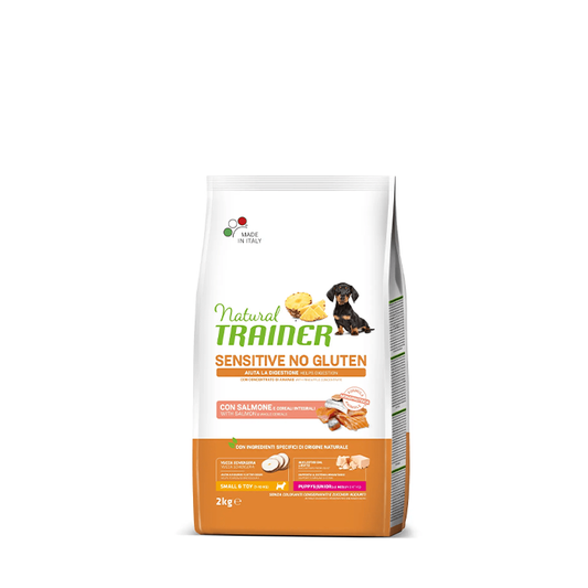 Natural Trainer Sensitive Small/Toy Puppy e Junior con Salmone - Giardango