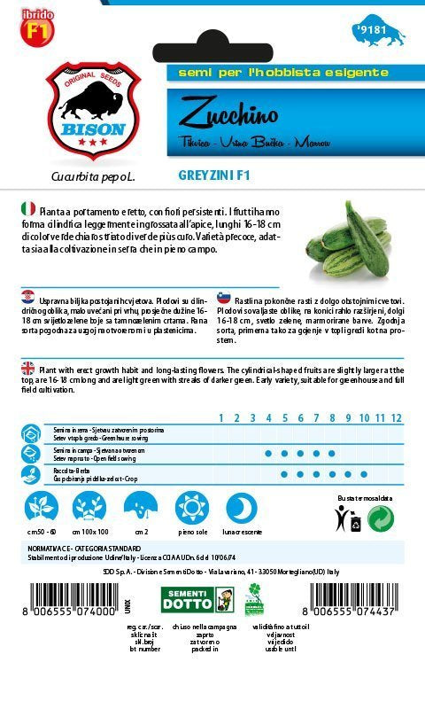 Zucchino Greyzini F1 Ibrido