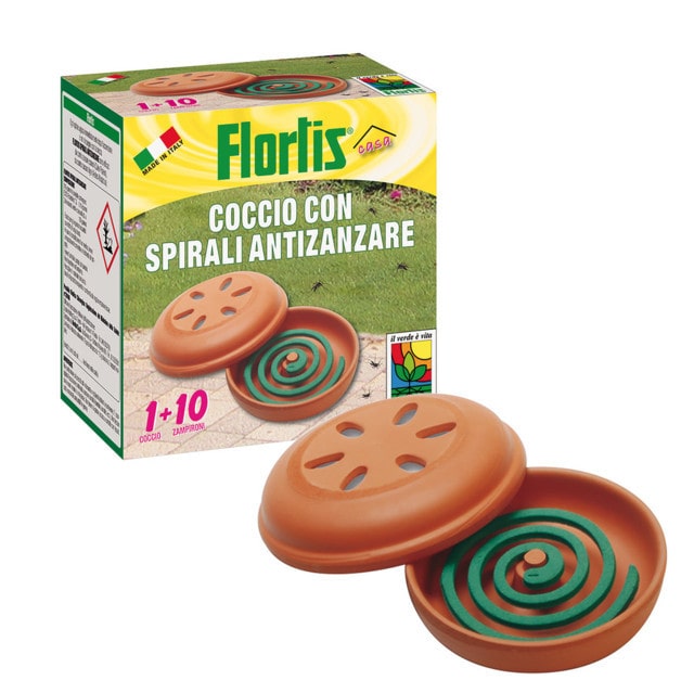 Coccio con 10 spirali antizanzare Flortis
