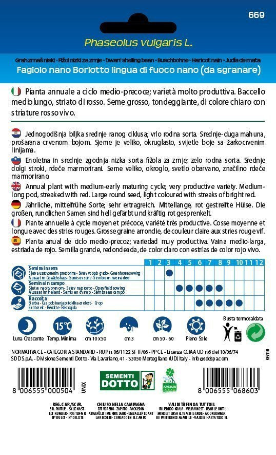 Fagiolo Borlotto Lingua di Fuoco Nano