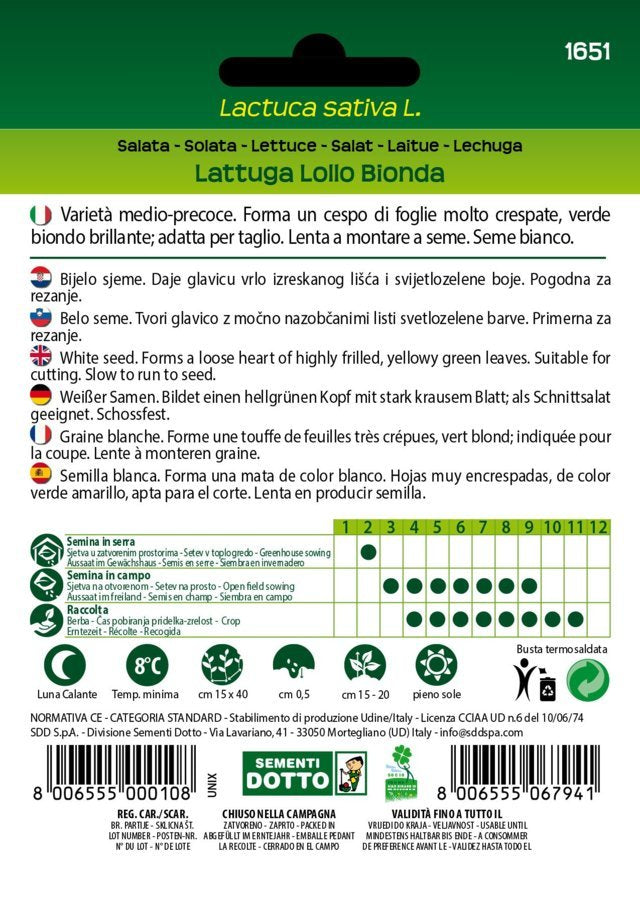 Lattuga Lollo Bionda - Giardango