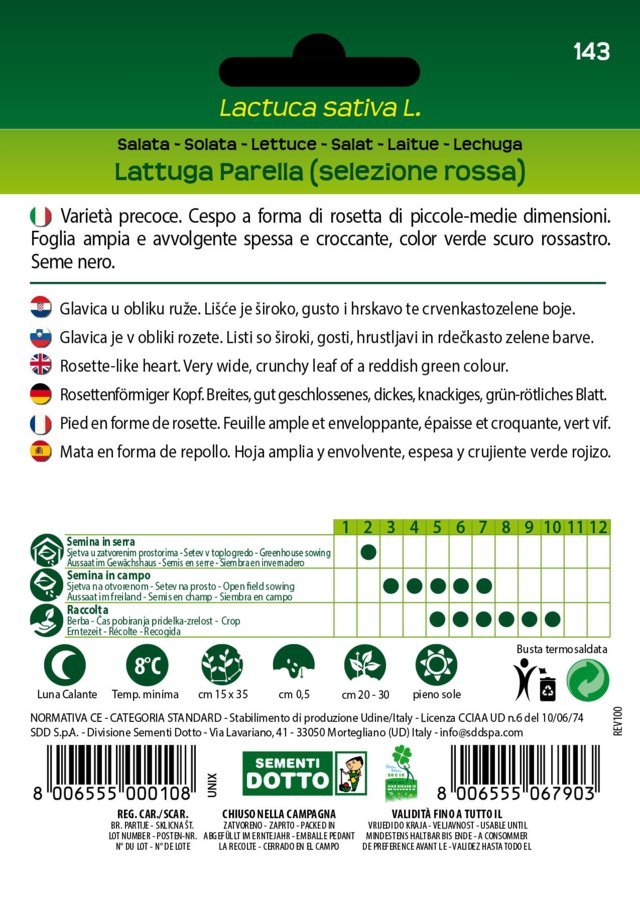 Lattuga Parella Selezione Rossa - Giardango