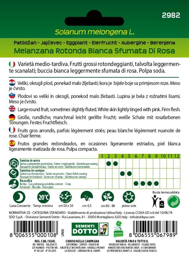 Melanzana Rotonda Bianca Sfumata Rosa