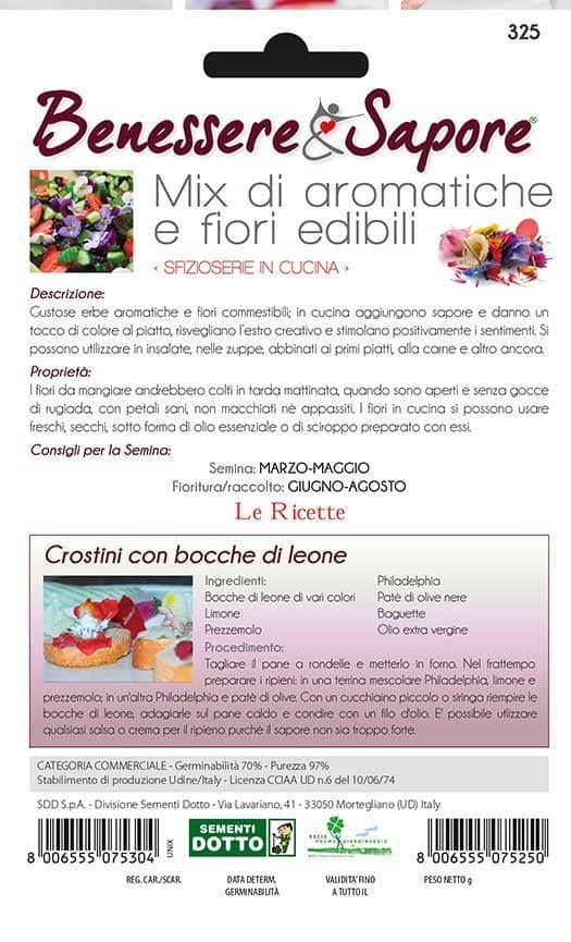 Mix Aromatiche e Fiori Edibili – Giardango