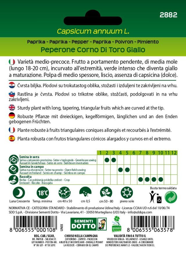 Peperone Corno di Toro Giallo