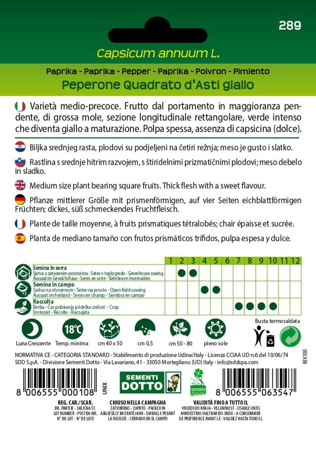 Peperone Quadrato d'Asti Giallo