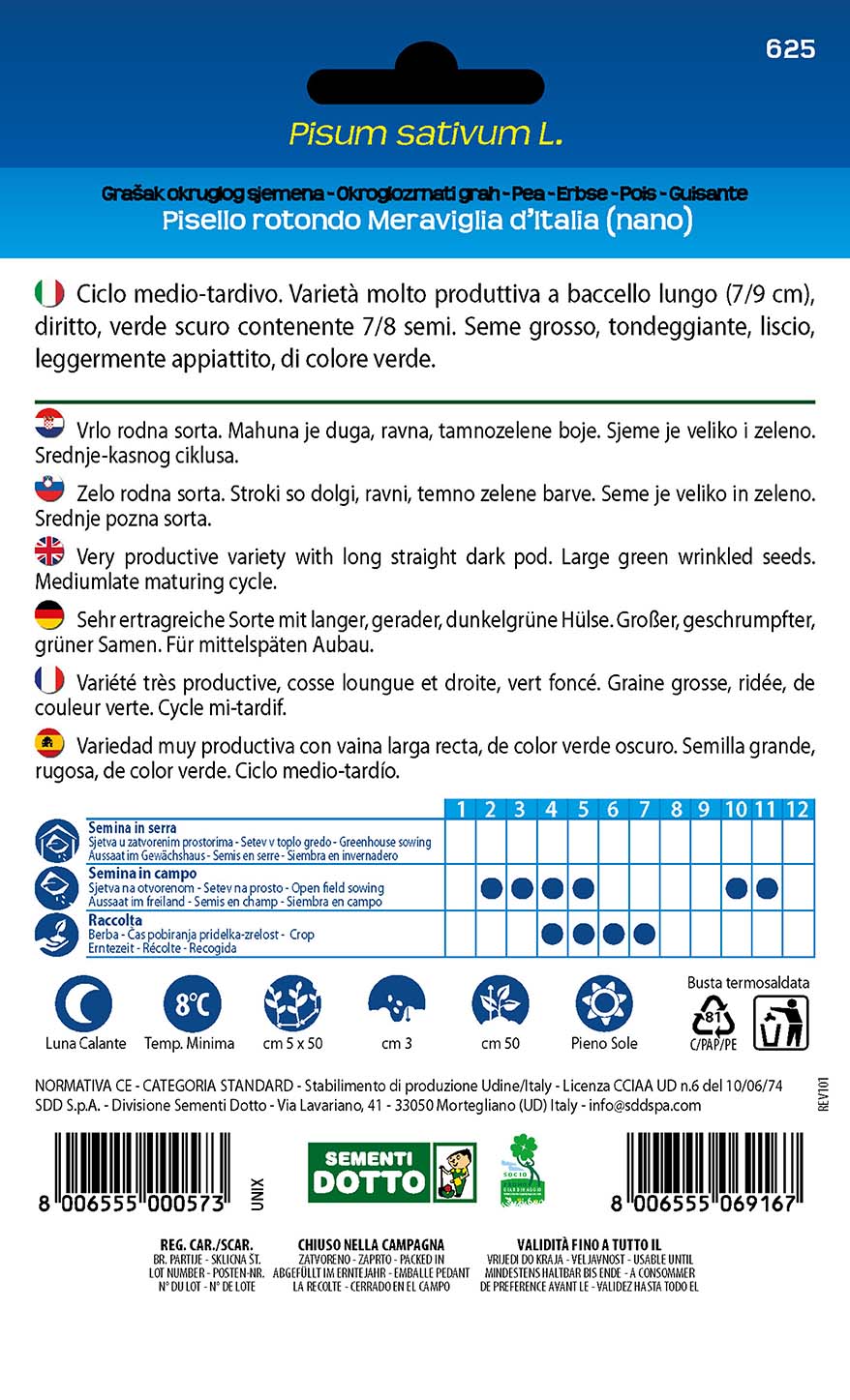 Pisello Meraviglia d'Italia Nano