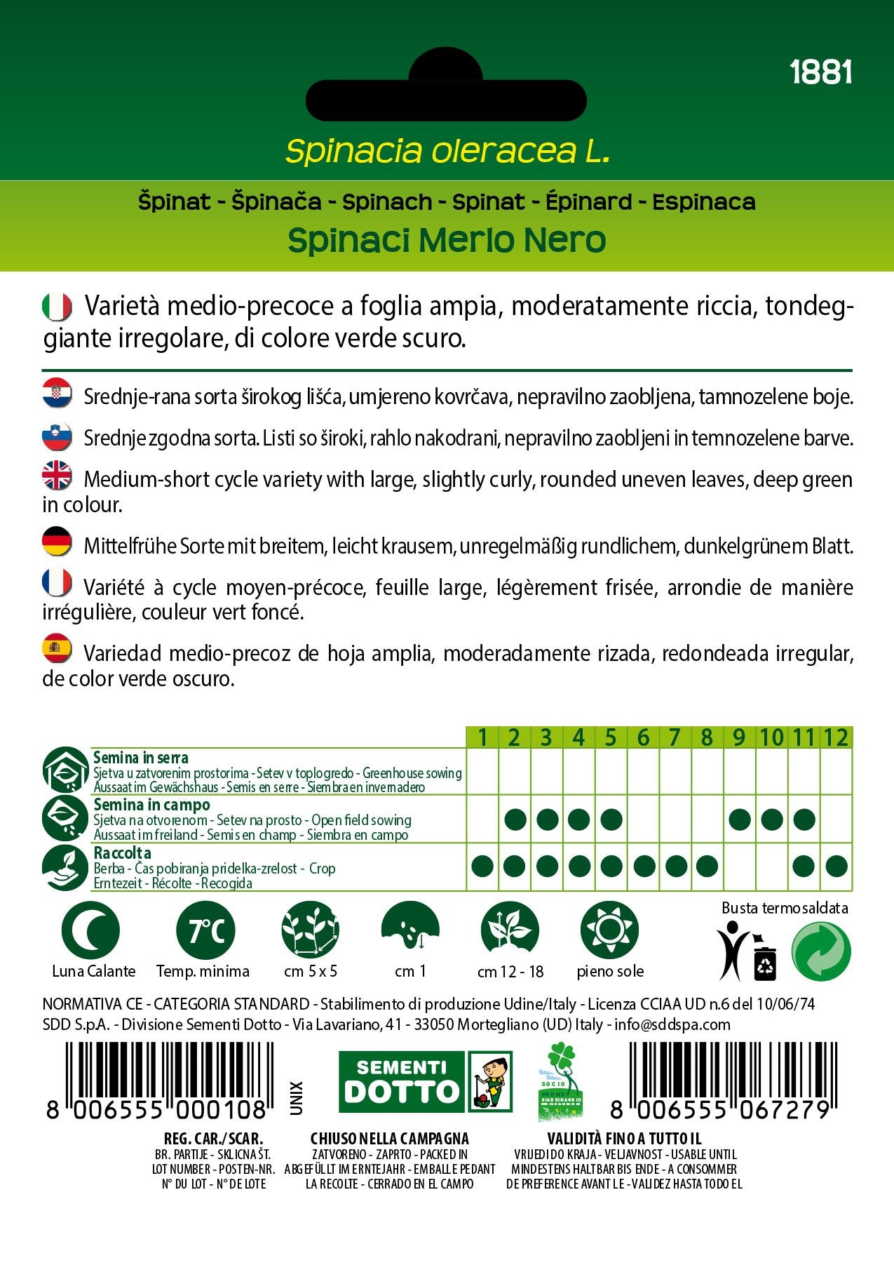 Spinacio Merlo Nero