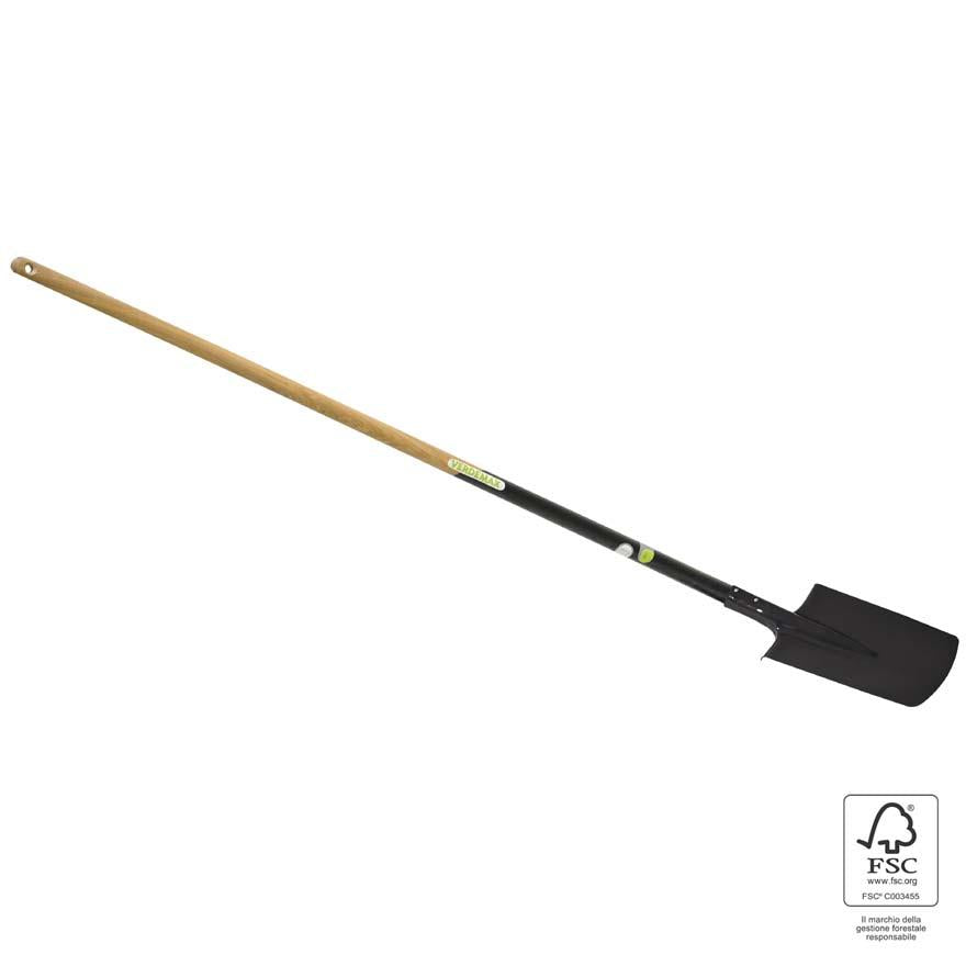 Vanga Quadra con Manico in Legno di Frassino 100% FSC® Lunghezza 130 cm