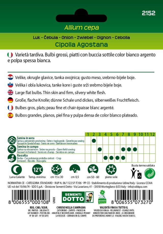 Cipolla Agostana Bianca - Giardango