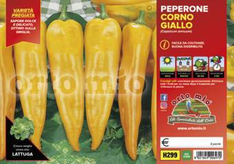 Peperone Corno Giallo (vaschetta 6 piantine)