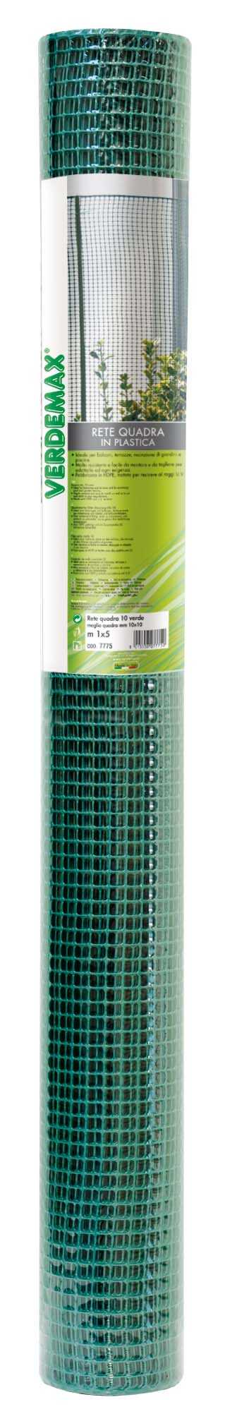 Rete Quadra Minirotolo 1 m x 5 m, Colore Verde