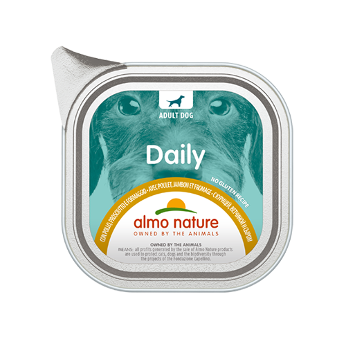 Almo Nature Daily con Pollo, Prosciutto e Formaggio