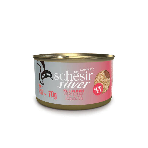 Schesir Silver Pollo con anatra in mousse e filetti 70g