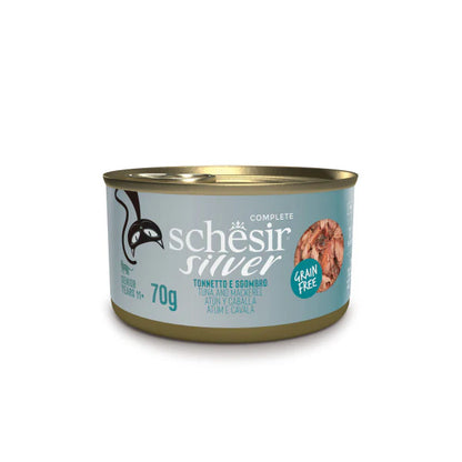 Schesir Silver Filetti di tonnetto e sgombro in brodo 70g