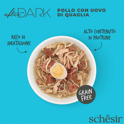 Schesir After Dark Pollo con uovo di quaglia in brodo 80g