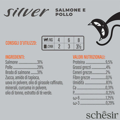 Schesir Silver Salmone e pollo in mousse 80g