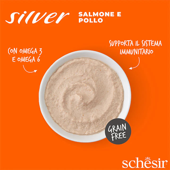 Schesir Silver Salmone e pollo in mousse 80g