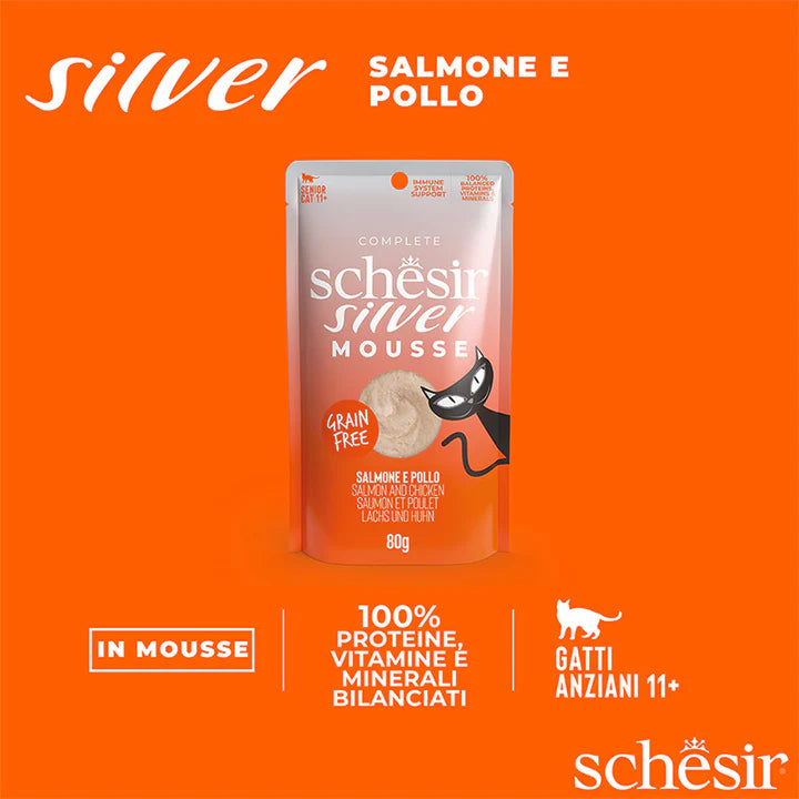 Schesir Silver Salmone e pollo in mousse 80g