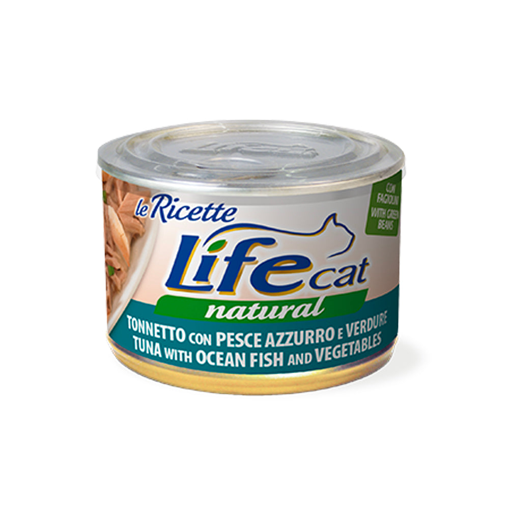 Life Cat Natural Tonnetto con Pesce azzurro e Verdure 150 g