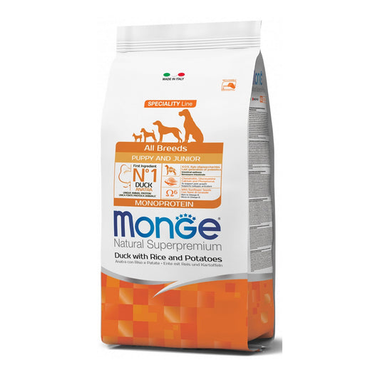 Monge Dog Puppy e Junior con anatra, riso e patate - Natural Superpremium Monoprotein