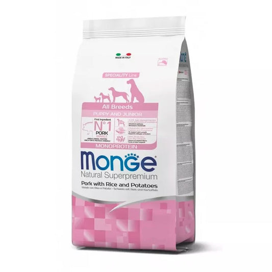 Monge Dog Puppy e Junior con maiale, riso e patate - Natural Superpremium Monoprotein