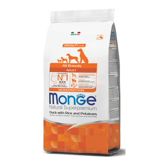 Monge Dog Adult con anatra, riso e patate - Natural Superpremium Monoprotein