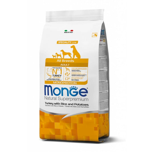 Monge Dog Adult con tacchino, riso e patate - Natural Superpremium Monoprotein