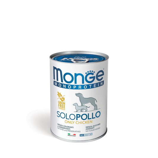 Monge Dog paté con solo pollo 400g - Monoprotein