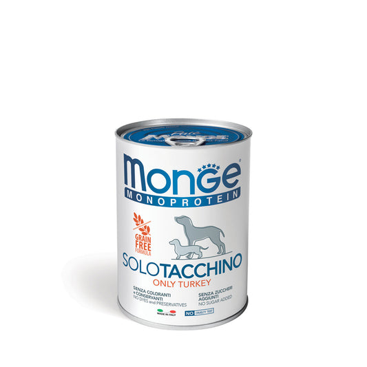 Monge Dog paté con solo tacchino 400g - Monoprotein