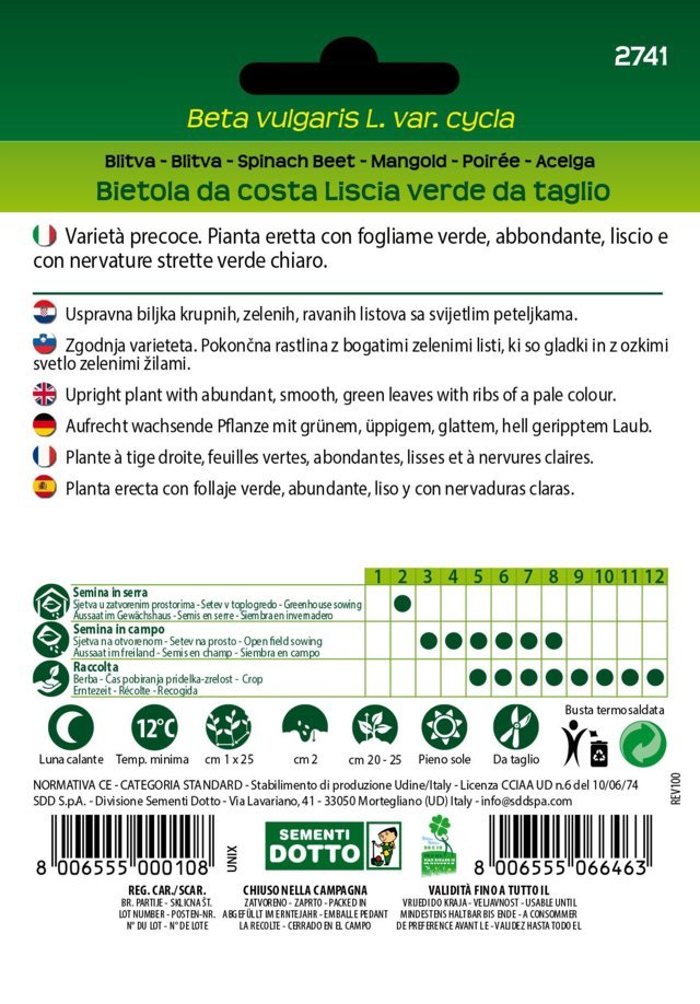 Bietola da Costa Liscia Verde da Taglio