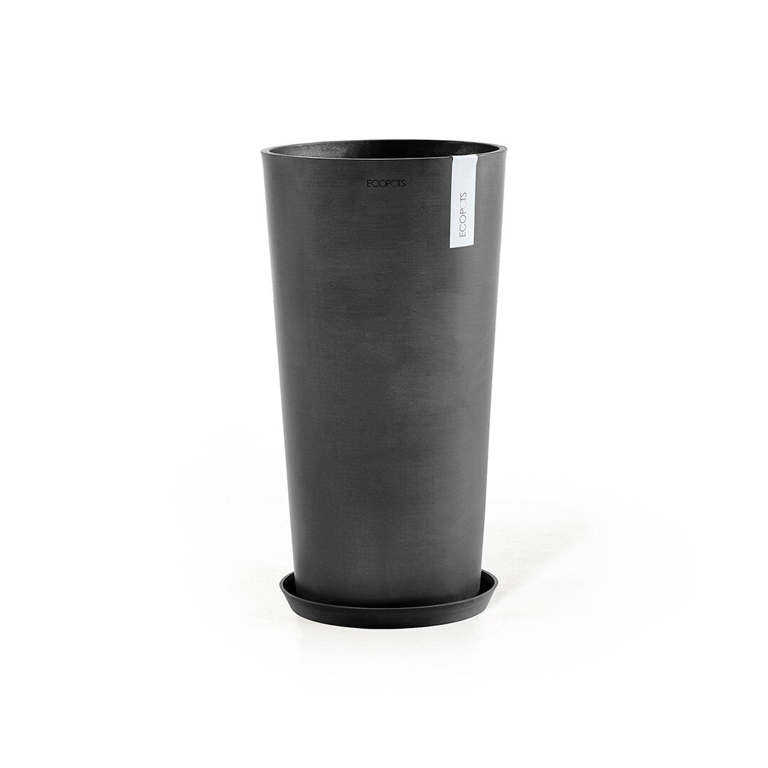 Vaso Tondo Ecopots Amsterdam High 72 Grigio Scuro