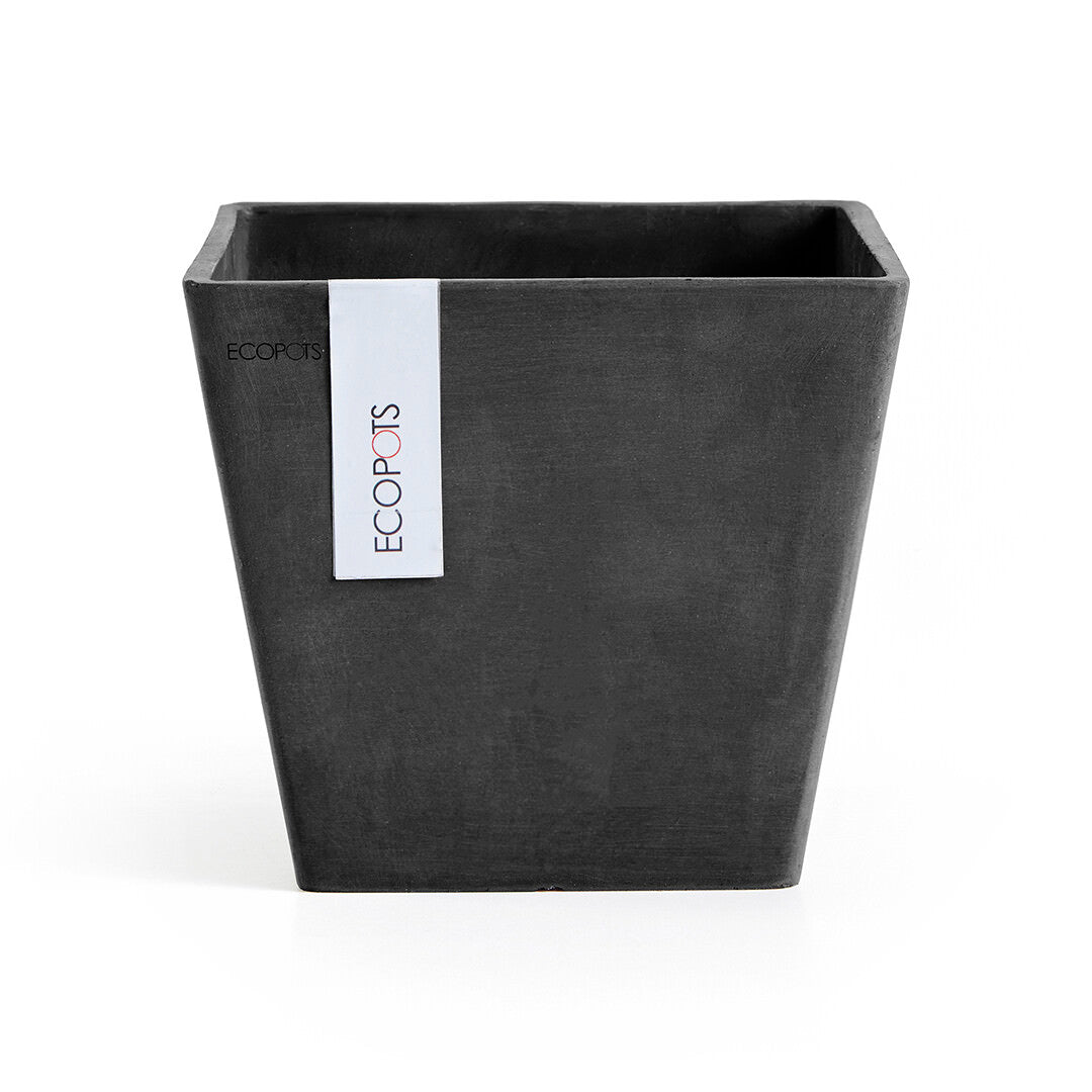 Vaso Squadrato Ecopots Rotterdam 20 Grigio Scuro