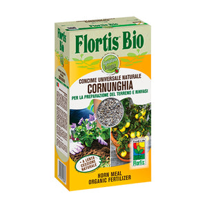 Flortis Bio Concime universale naturale Cornunghia per la preparazione del terreno e rinvasi