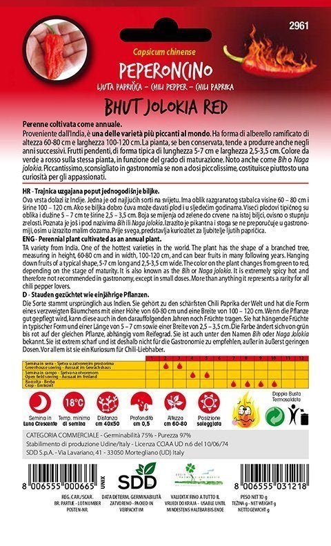 Peperoncino Bhut Jolokia Red