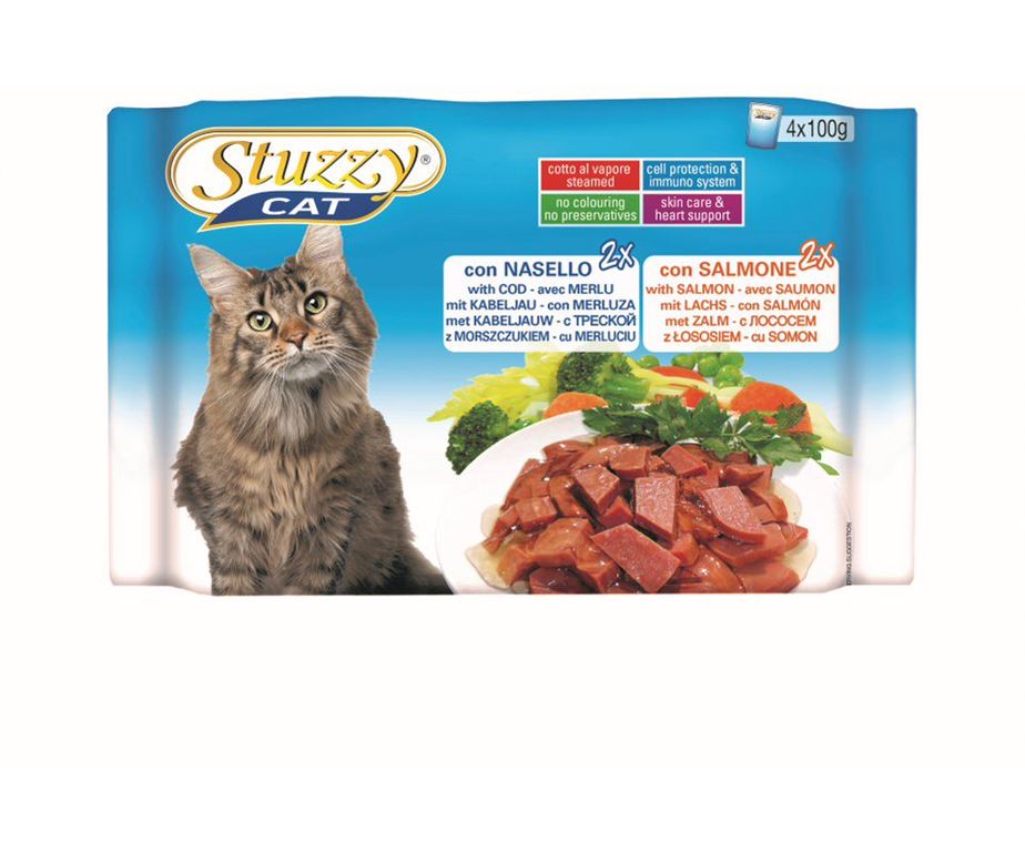 Stuzzy Multipack con Nasello e Salmone 4x100 g