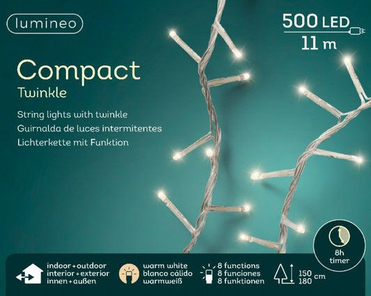 Led Twinkle Compact Trasparente da 500 Led