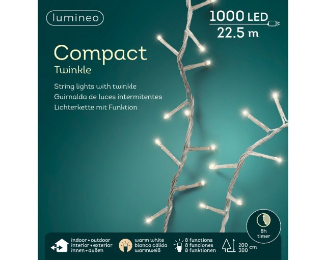 Led Twinkle Compact Trasparente da 1000 Led