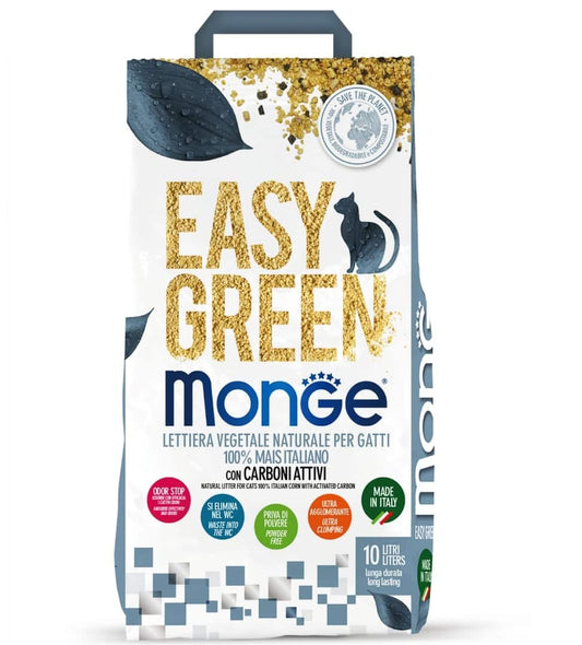 Monge Lettiera Easy Green con Carboni Attivi e Mais 10 l