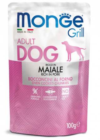Monge Adult Grill Bocconcini in Jelly Ricco di Maiale 100 g