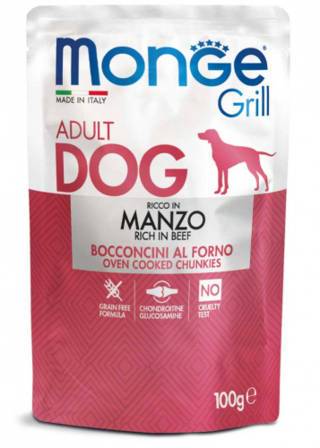 Monge Adult Grill Bocconcini in Jelly Ricco di Manzo 100 g