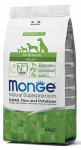 Monge Dog All Breeds Adult con coniglio, riso e patate 2.5 kg - Natural Superpremium