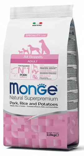 Monge Dog All Breeds Adult con maiale, riso e patate 12 kg - Natural Superpremium - Giardango